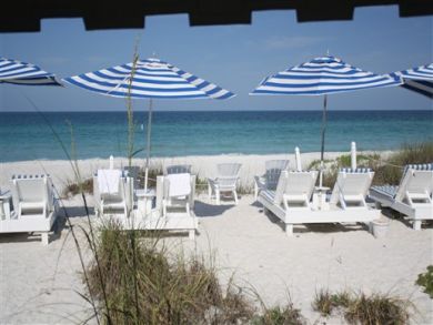 View of the Gulf with Beach Chairs